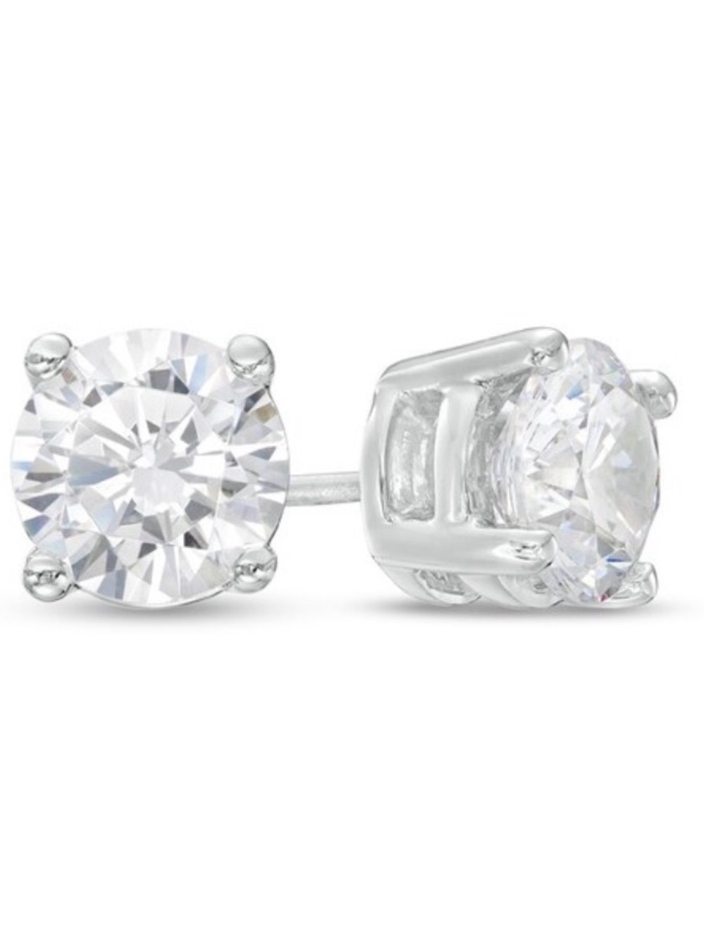 0.20–0.30 CT. T.W. Diamond Solitaire Stud Earrings in 10K White Gold